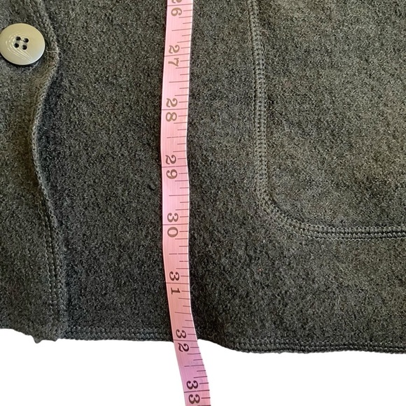 Charter Club Vintage 100% Wool Collared Cardigan Shacket Black Minimalist Sz 2X - Picture 15 of 16